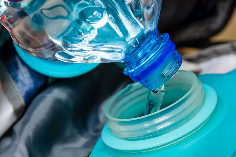 water bottle filling hydration flask