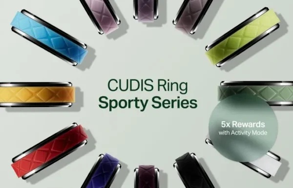 CUDIS 002 Sporty Smart Ring backed with an AI COACH